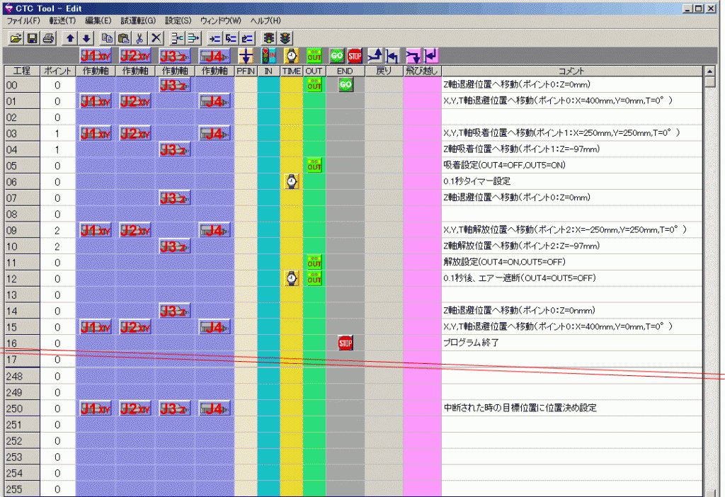 ピック&プレース プログラム例1